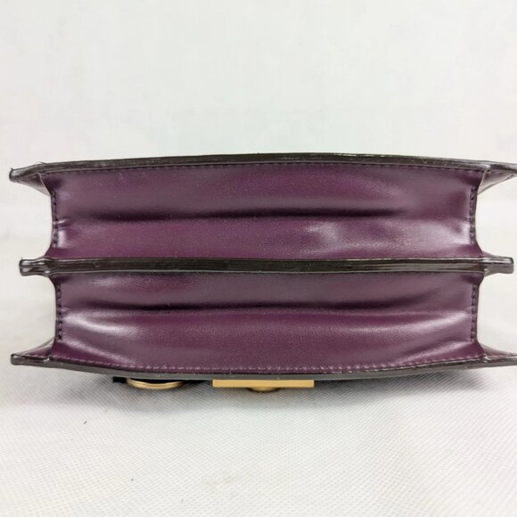 CHARLES & KEITH Boxy Push Lock Purple Crossbody Bag